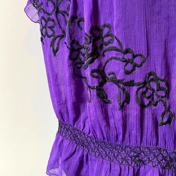 Boho Purple semi-sheer blouse Derek Heart sz M - Picture 3 of 6